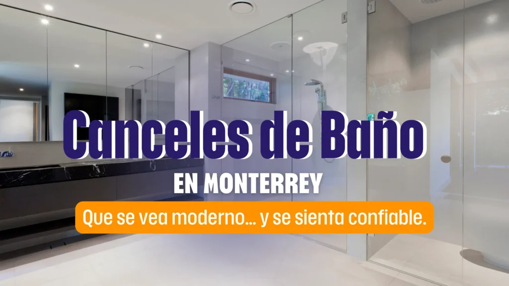 cancelería de Aluminio y Cristal templado para baños en Monterrey